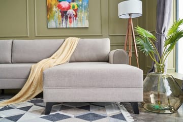 U-soffa Morille med Schäslong Vänster - Krämvit/Svart - Möbler - Soffa - U-soffa