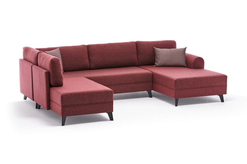 U-soffa Morille med Schäslong Vänster - Röd/Svart - Möbler - Soffa - U-soffa