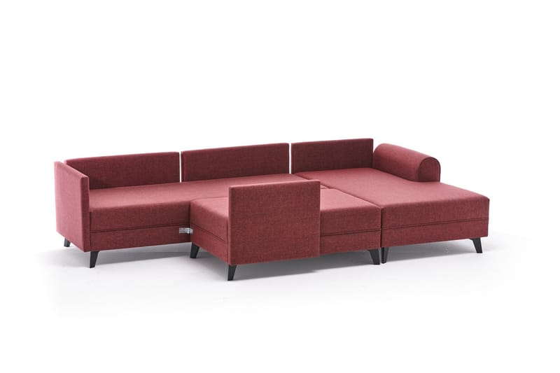 U-soffa Morille med Schäslong Vänster - Röd/Svart - Möbler - Soffa - U-soffa