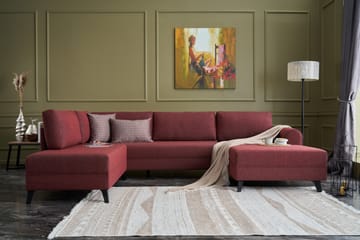 U-soffa Morille med Schäslong Vänster - Röd/Svart - Möbler - Soffa - U-soffa