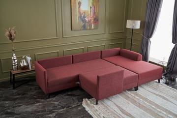 U-soffa Morille med Schäslong Vänster - Röd/Svart - Möbler - Soffa - U-soffa