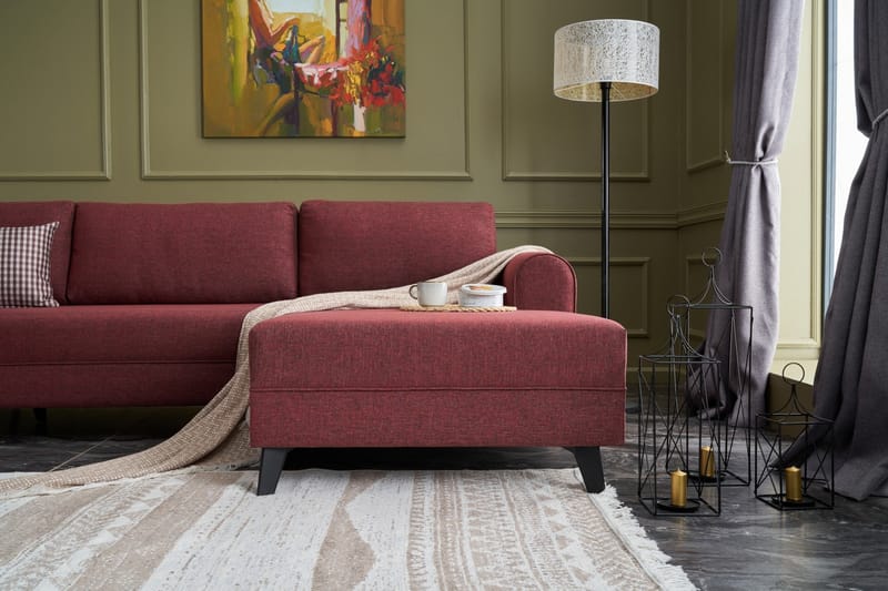 U-soffa Morille med Schäslong Vänster - Röd/Svart - Möbler - Soffa - U-soffa