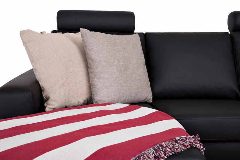 U-soffa Nevada Large Divan Vänster - Svart Konstläder - Möbler - Soffa - Divansoffa & schäslongsoffa - 4 sits soffa med divan