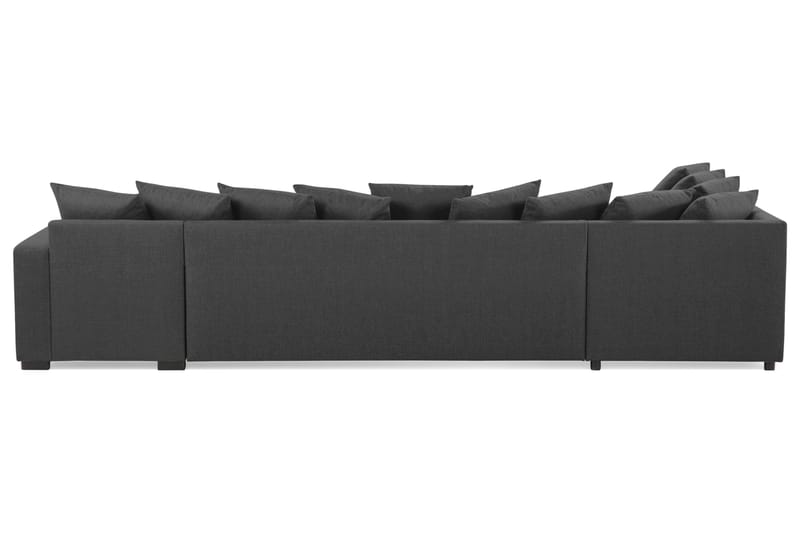 U-soffa Nevada XL Divan Höger inkl Kuvertkuddar - Svart - U-soffa