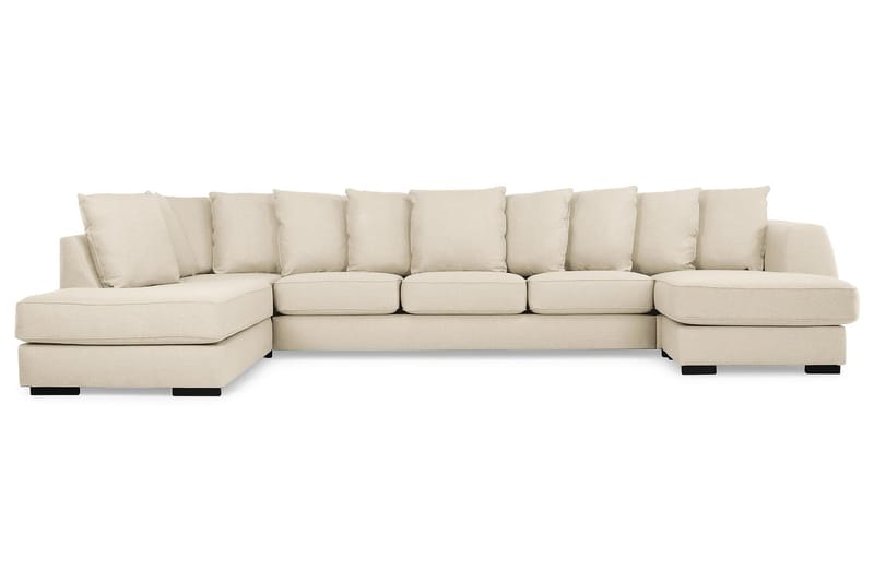 U-soffa Ontario Large med Divan Höger inkl Kuvertkuddar - Beige - U-soffa
