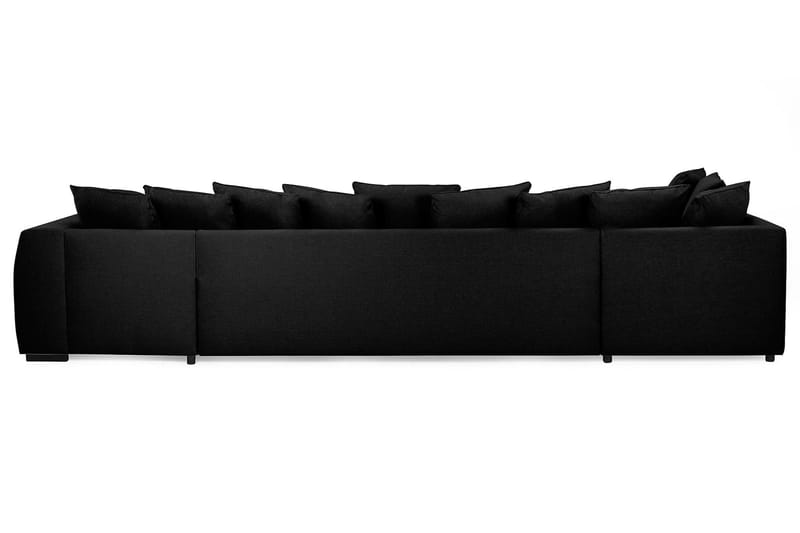 U-soffa Ontario Large med Divan Höger inkl Kuvertkuddar - Svart - U-soffa