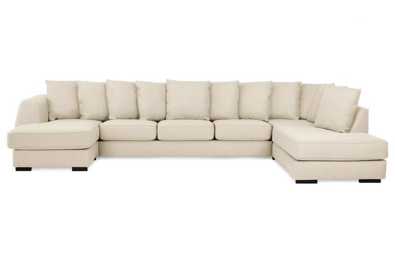 U-soffa Ontario Large med Divan Vänster inkl Kuvertkuddar - Beige - U-soffa