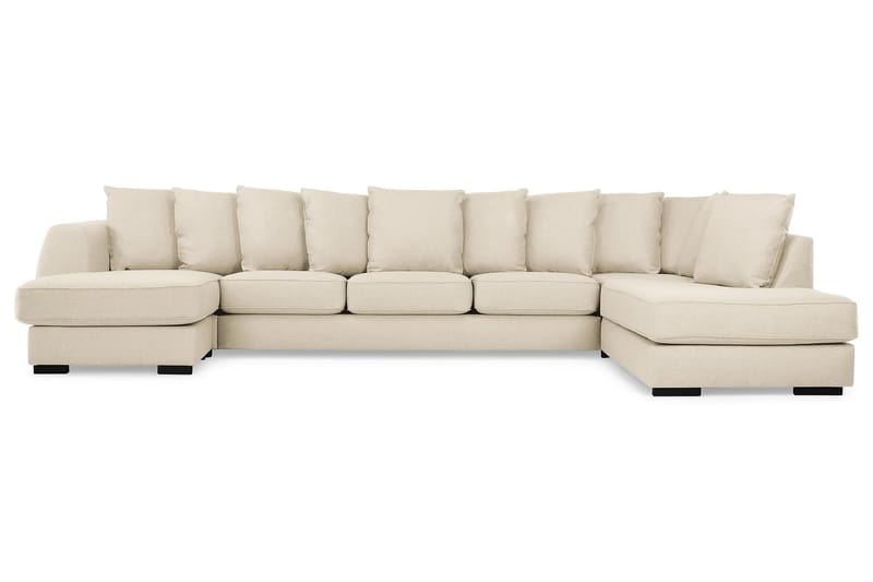 U-soffa Ontario Large med Divan Vänster inkl Kuvertkuddar - Beige - U-soffa