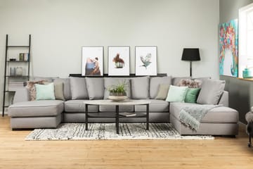 U-soffa Ontario Large med Divan Vänster inkl Kuvertkuddar - Ljusgrå - Möbler - Soffa - U-soffa