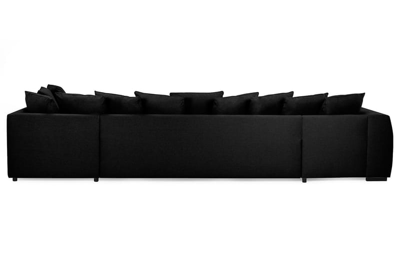 U-soffa Ontario Large med Divan Vänster inkl Kuvertkuddar - Svart - U-soffa