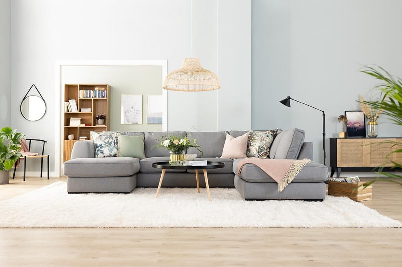 U-soffa Ontario med Divan Höger - Ljusgrå - Möbler - Soffa - U-soffa