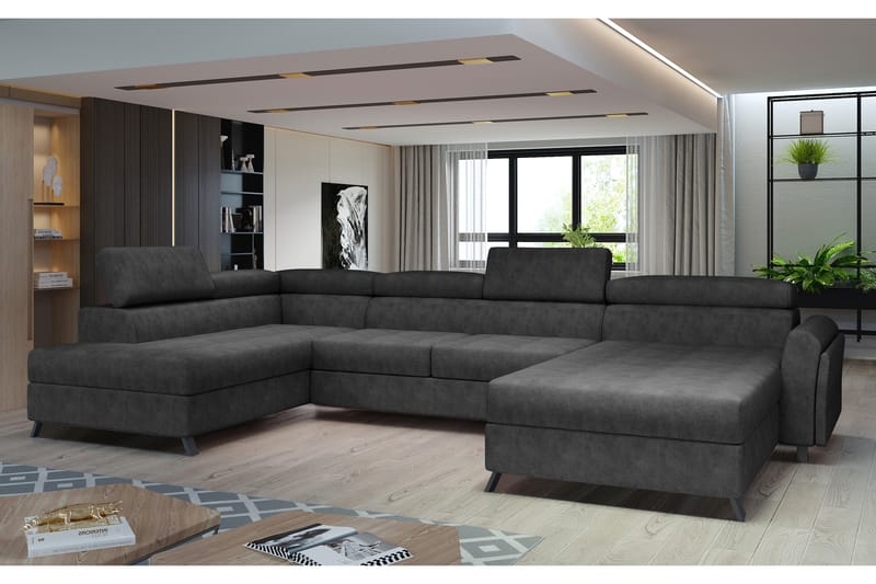 U-soffa Osettia med Divan Höger - Mörkgrå - Möbler - Soffa - U-soffa