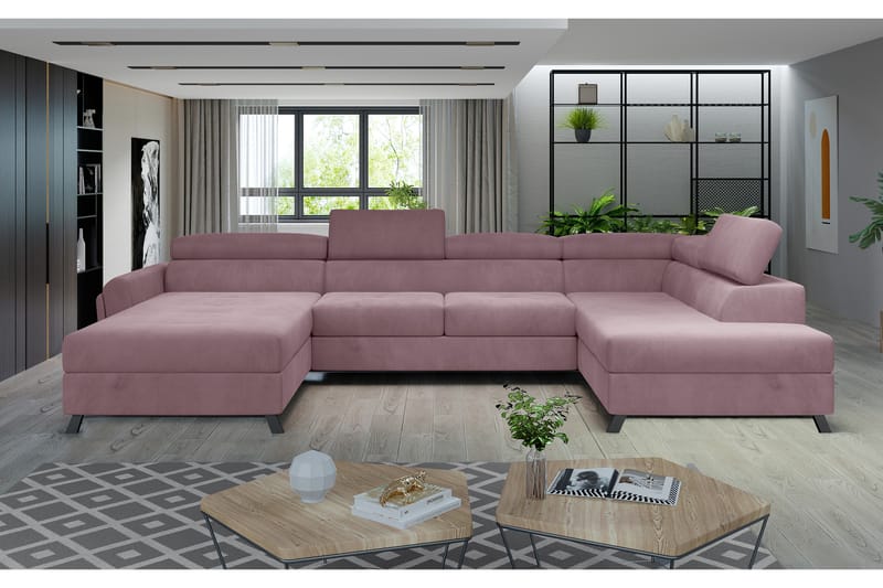 U-soffa Osettia med Divan Vänster - Rosa - Möbler - Soffa - U-soffa