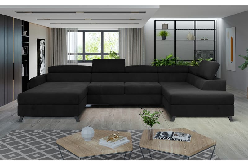 U-soffa Osettia med Divan Vänster - Svart - Möbler - Soffa - U-soffa