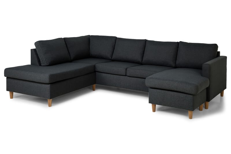 U-soffa Yen med Divan Höger - Mörkgrå - 4 sits soffa med divan - U-soffa