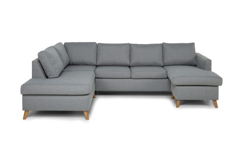 U-soffa Yen med Divan Höger - Ljusgrå - 4 sits soffa med divan - U-soffa
