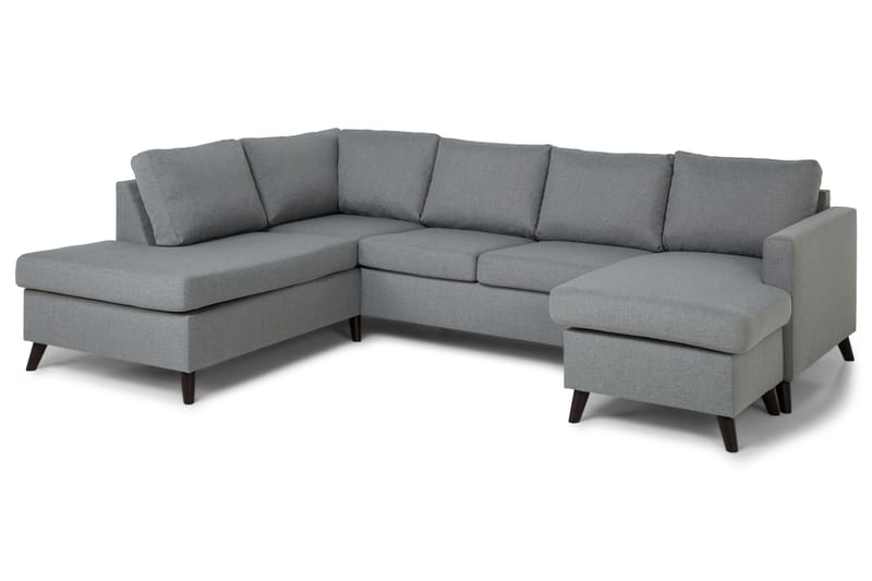 U-soffa Yen med Divan H�öger - Ljusgrå - 4 sits soffa med divan - U-soffa