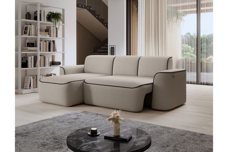 Ume 4-sits Soffa med Divan - Beige - Möbler - Soffa - Divansoffa & schäslongsoffa - 4 sits soffa med divan