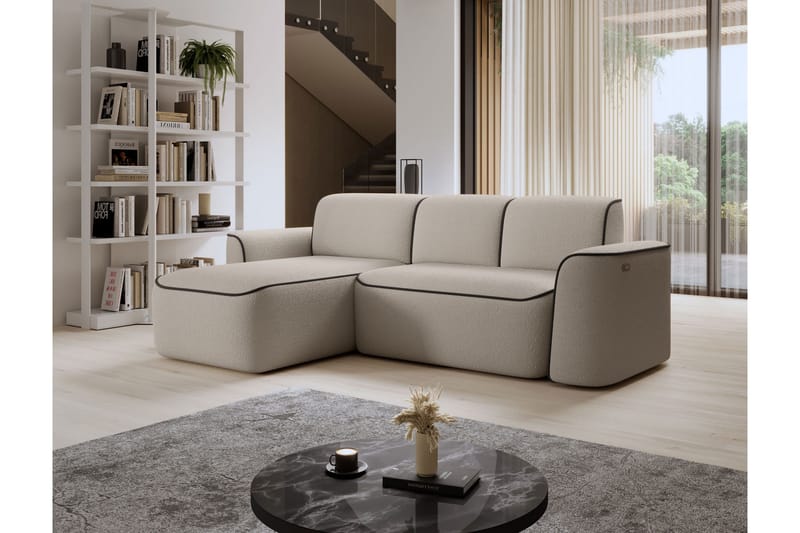 Ume 4-sits Soffa med Divan - Beige - Möbler - Soffa - Divansoffa & schäslongsoffa - 4 sits soffa med divan