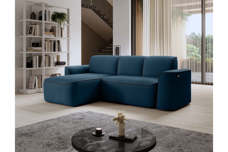 Ume 4-sits Soffa med Divan - Blå - Möbler - Soffa - Divansoffa & schäslongsoffa - 4 sits soffa med divan