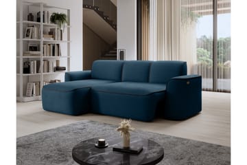 Ume 4-sits Soffa med Divan - Blå - Möbler - Soffa - Divansoffa & schäslongsoffa - 4 sits soffa med divan