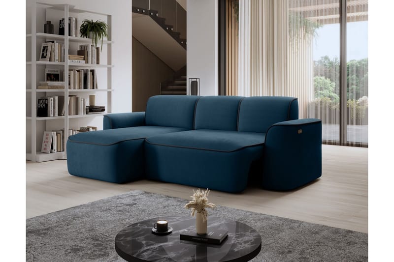Ume 4-sits Soffa med Divan - Blå - Möbler - Soffa - Divansoffa & schäslongsoffa - 4 sits soffa med divan