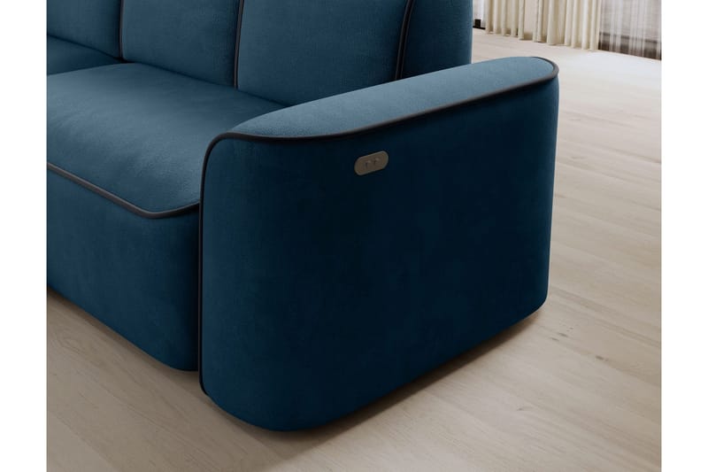 Ume 4-sits Soffa med Divan - Blå - Möbler - Soffa - Divansoffa & schäslongsoffa - 4 sits soffa med divan