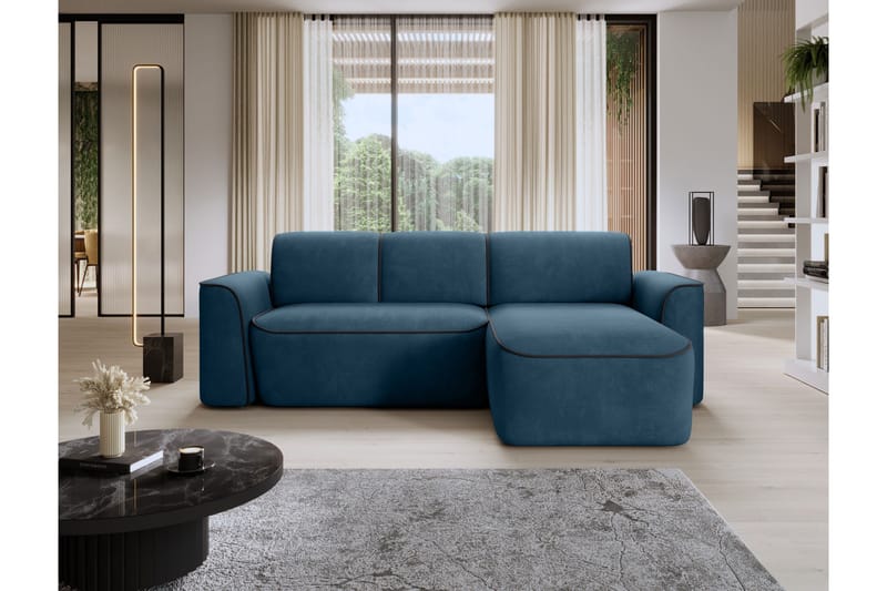 Ume 4-sits Soffa med Divan - Blå - Möbler - Soffa - Divansoffa & schäslongsoffa - 4 sits soffa med divan