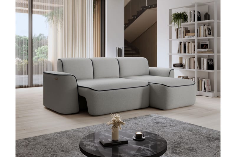 Ume 4-sits Soffa med Divan - Grå - Möbler - Soffa - Divansoffa & schäslongsoffa - 4 sits soffa med divan