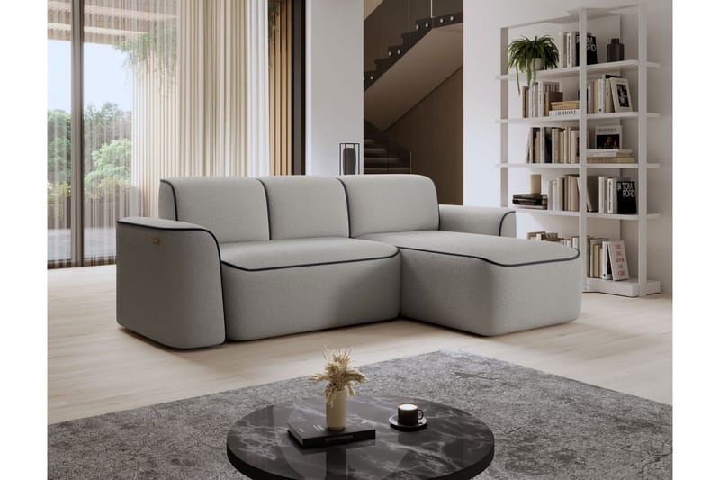Ume 4-sits Soffa med Divan - Grå - Möbler - Soffa - Divansoffa & schäslongsoffa - 4 sits soffa med divan