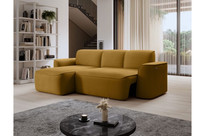 Ume 4-sits Soffa med Divan - Gul - Möbler - Soffa - Divansoffa & schäslongsoffa - 4 sits soffa med divan
