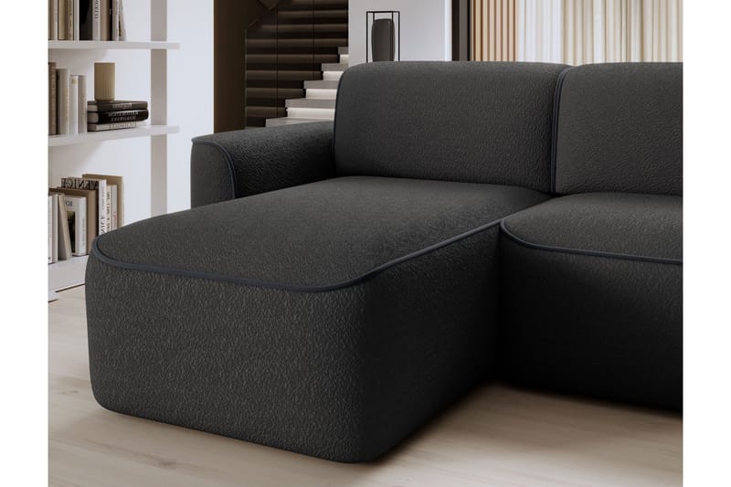 Ume 4-sits Soffa med Divan - Mörkgrå - Möbler - Soffa - Divansoffa & schäslongsoffa - 4 sits soffa med divan