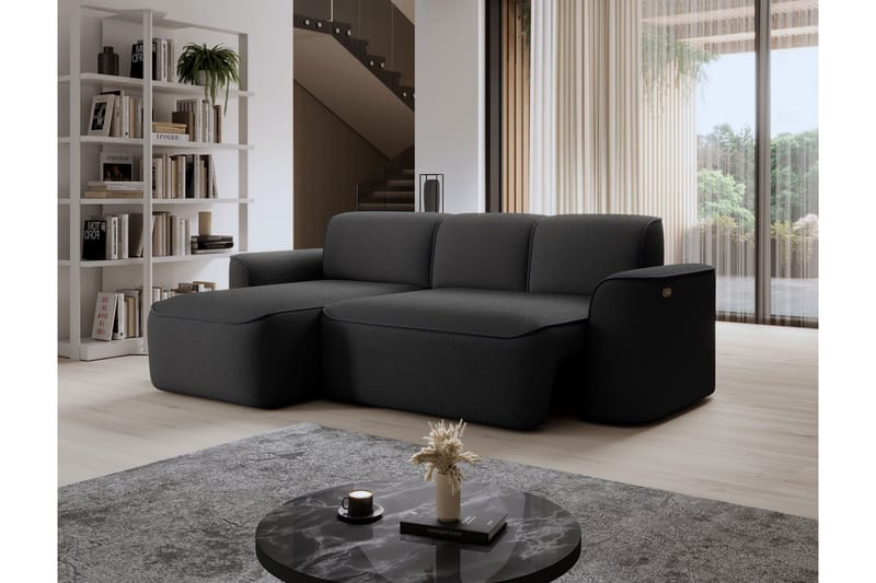Ume 4-sits Soffa med Divan - Mörkgrå - Möbler - Soffa - Divansoffa & schäslongsoffa - 4 sits soffa med divan