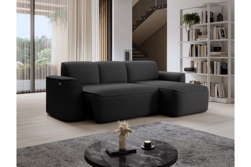 Ume 4-sits Soffa med Divan - Mörkgrå - Möbler - Soffa - Divansoffa & schäslongsoffa - 4 sits soffa med divan