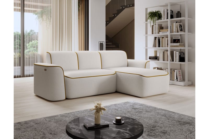 Ume 4-sits Soffa med Divan - Vit - Möbler - Soffa - Divansoffa & schäslongsoffa - 4 sits soffa med divan