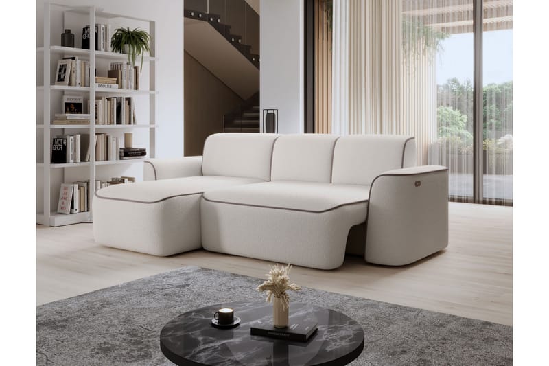 Ume 4-sits Soffa med Divan - Vit - Möbler - Soffa - Divansoffa & schäslongsoffa - 4 sits soffa med divan