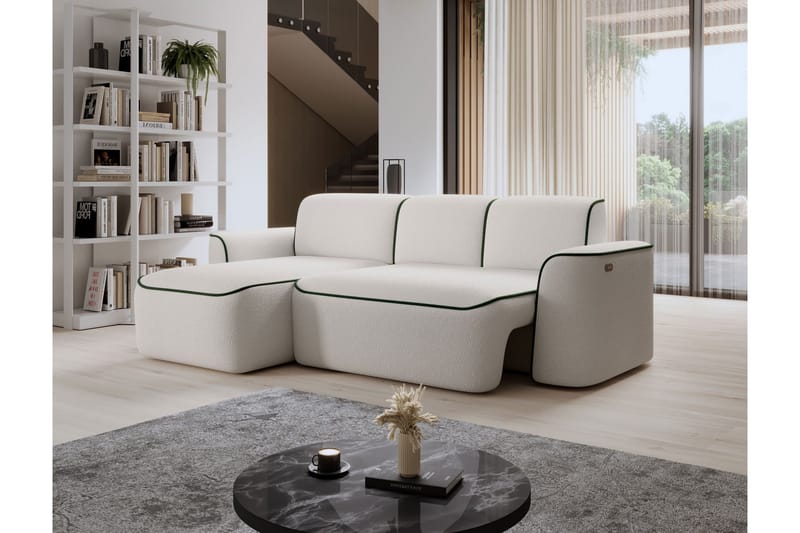 Ume 4-sits Soffa med Divan - Vit - Möbler - Soffa - Divansoffa & schäslongsoffa - 4 sits soffa med divan