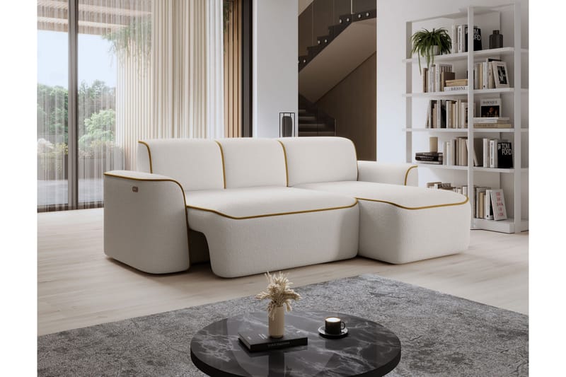 Ume 4-sits Soffa med Divan - Vit - Möbler - Soffa - Divansoffa & schäslongsoffa - 4 sits soffa med divan