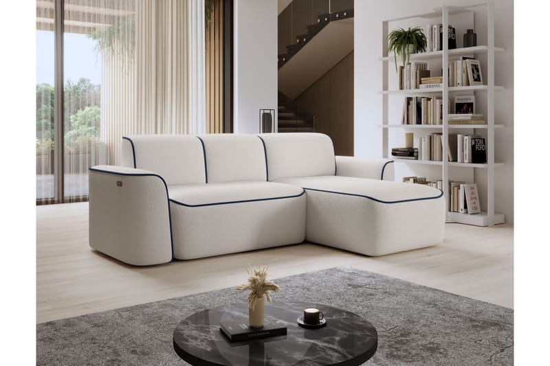 Ume 4-sits Soffa med Divan - Vit - Möbler - Soffa - Divansoffa & schäslongsoffa - 4 sits soffa med divan