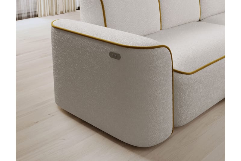 Ume 4-sits Soffa med Divan - Vit - Möbler - Soffa - Divansoffa & schäslongsoffa - 4 sits soffa med divan