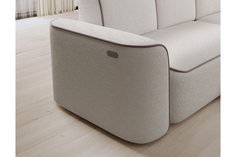 Ume 4-sits Soffa med Divan - Vit - Möbler - Soffa - Divansoffa & schäslongsoffa - 4 sits soffa med divan