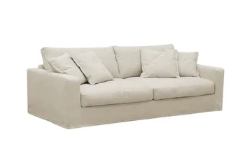 Valencia Extra Djup 3-sits soffa + fåtölj med avtagbar och tvättbar klädsel - Beige - Möbler - Soffa - Soffgrupp