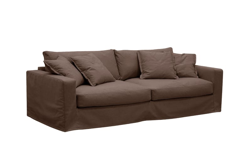 Valencia Extra Djup 3-sits soffa + fåtölj med avtagbar och tvättbar klädsel - Mörkbrun - Möbler - Soffa - Soffgrupp