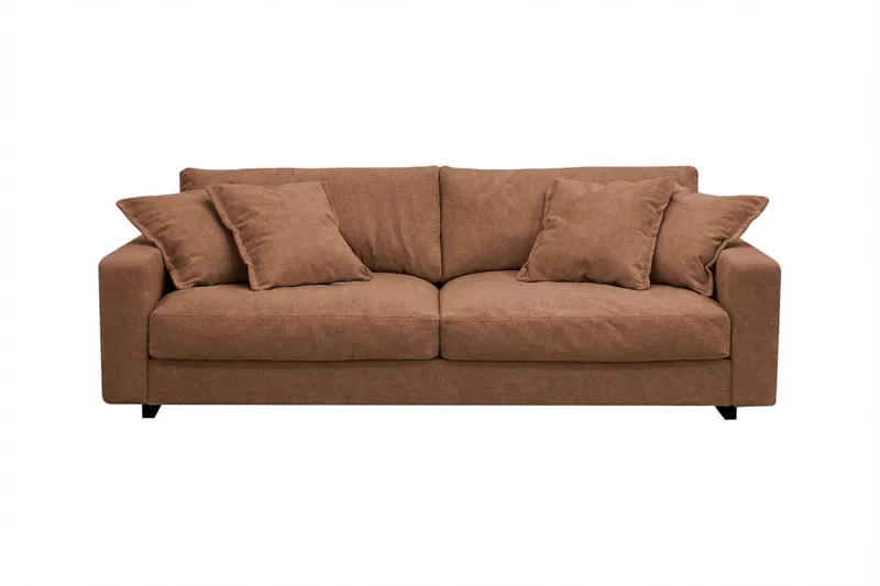 Valencia Extra Djup 3-sits Soffa i Chenille - Rostbrun - Möbler - Soffa - 3 sits soffa