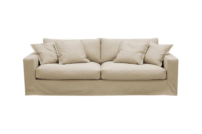 Valencia Extra Djup 3-sits Soffa med avtagbar och tvättbar klädsel - Beige - Möbler - Soffa - 3 sits soffa