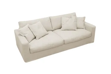 Valencia Extra Djup 3-sits Soffa med avtagbar och tvättbar klädsel - Beige - Möbler - Soffa - 3 sits soffa