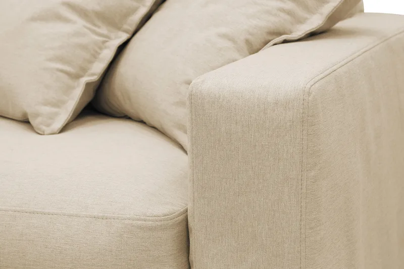 Valencia Extra Djup 3-sits Soffa med avtagbar och tvättbar klädsel - Beige - Möbler - Soffa - 4 sits soffa