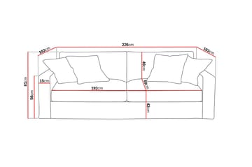 Valencia Extra Djup 3-sits Soffa med avtagbar och tvättbar klädsel - Beige - Möbler - Soffa - 3 sits soffa