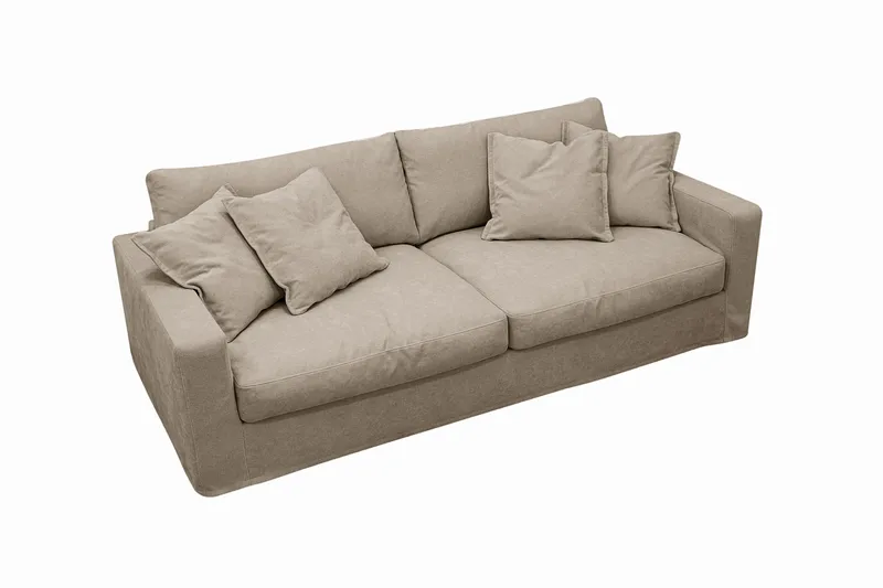 Valencia Extra Djup 3-sits Soffa med avtagbar och tvättbar klädsel - Brun - Möbler - Soffa - 3 sits soffa