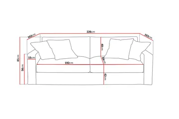 Valencia Extra Djup 3-sits Soffa med avtagbar och tvättbar klädsel - Ljusbrun - Möbler - Soffa - 3 sits soffa